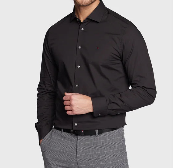 Tommy Hilfiger Overhemd met knoopsluiting – Zwart – Heren