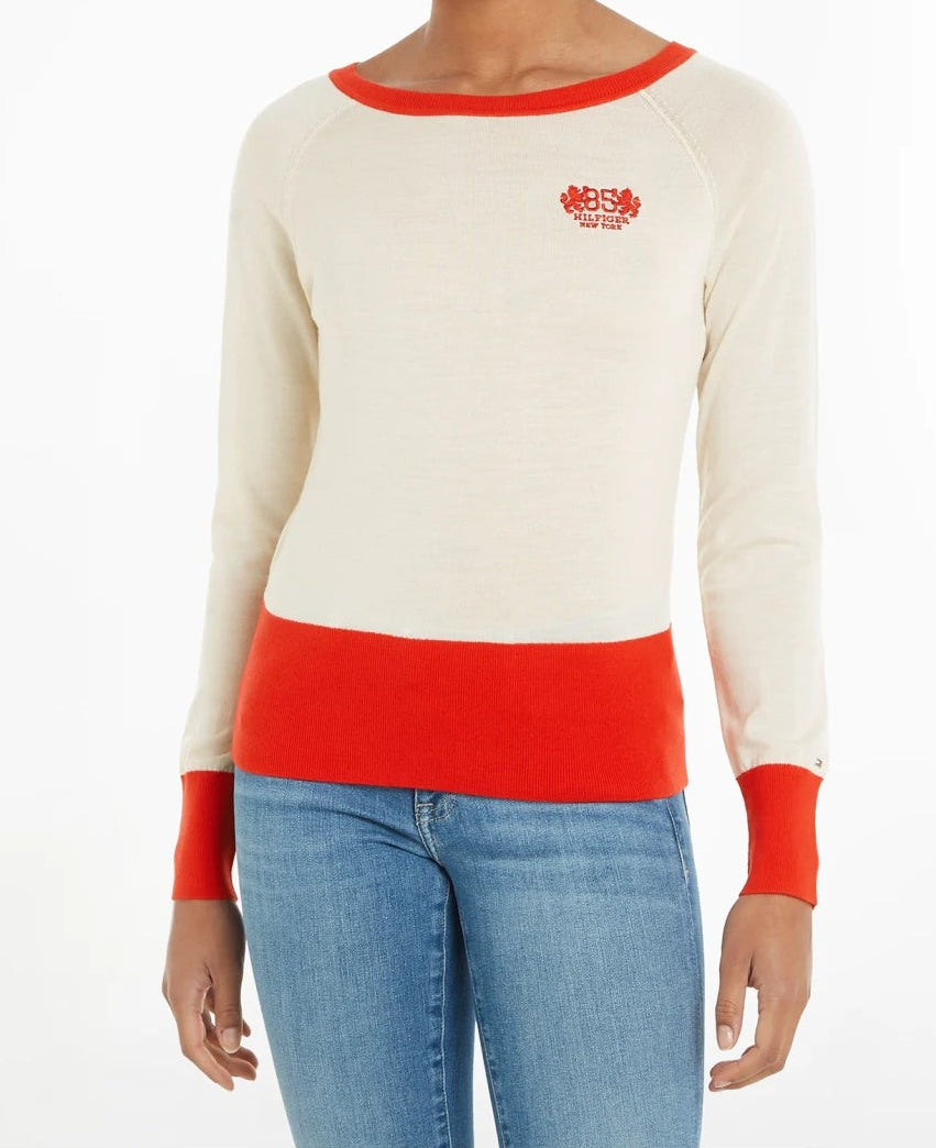 Tommy Hilfiger Trui – Wit/Rood – Dames
