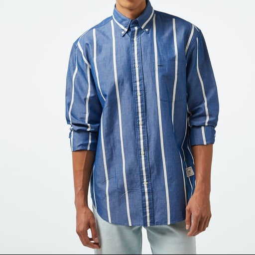 Tommy Hilfiger Gestreept Overhemd – Blauw – Heren