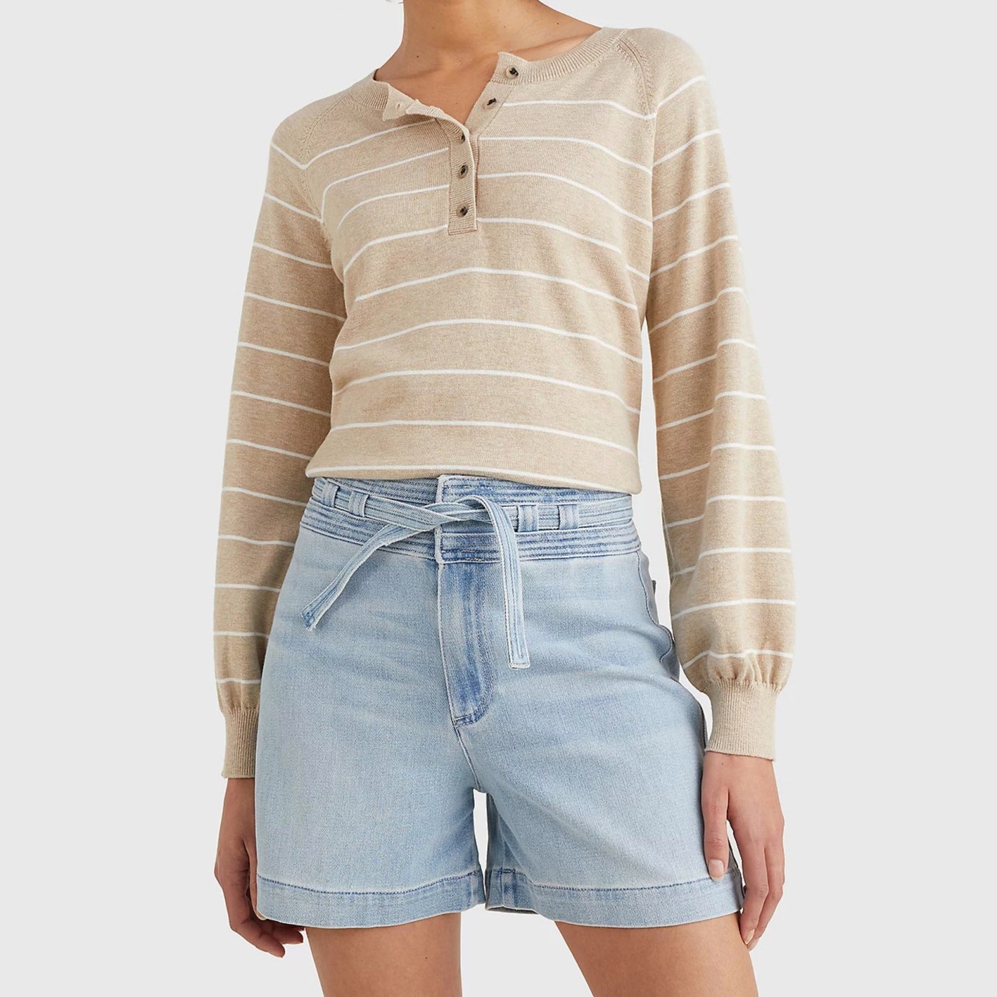 Tommy Hilfiger Crèmekleurige Gestreepte Trui - Beige – Dames