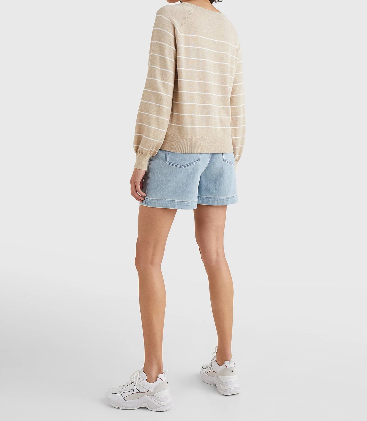 Tommy Hilfiger Crèmekleurige Gestreepte Trui - Beige – Dames