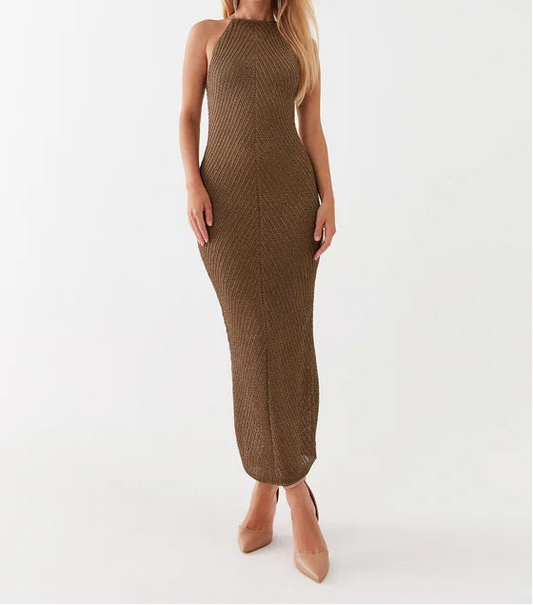 Guess Lurex Garen Jurk – Bruin – Dames