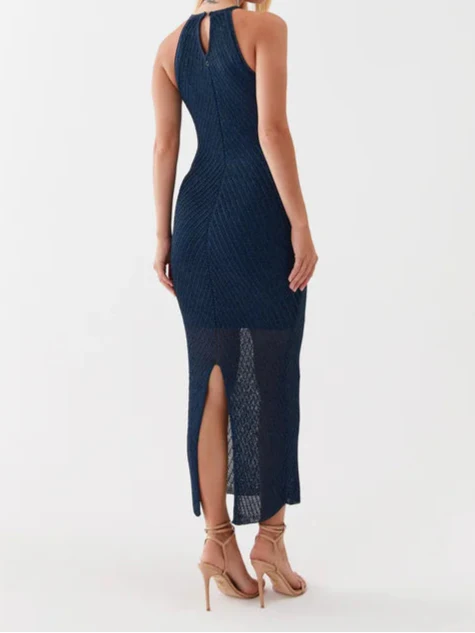 Guess Lurex Gebreide Jurk – Navy/Blauw – Dames