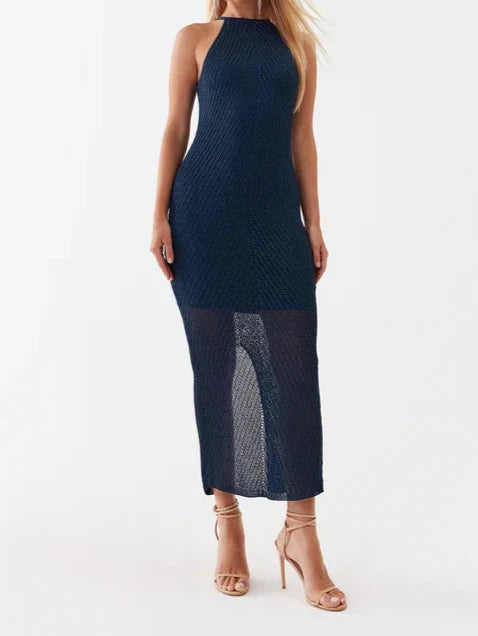 Guess Lurex Gebreide Jurk – Navy/Blauw – Dames