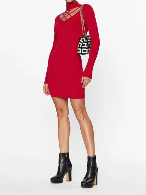 Guess Uitgesneden Mini-Trui Jurk – Rood – Dames