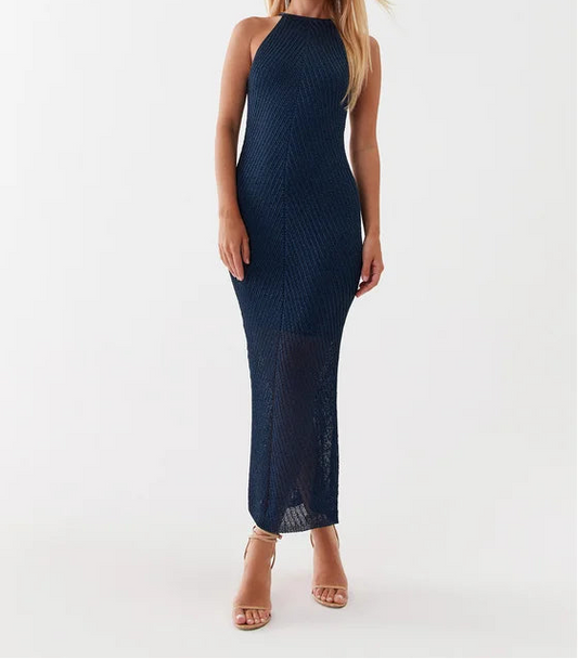 Guess Lurex Gebreide Jurk – Navy/Blauw – Dames