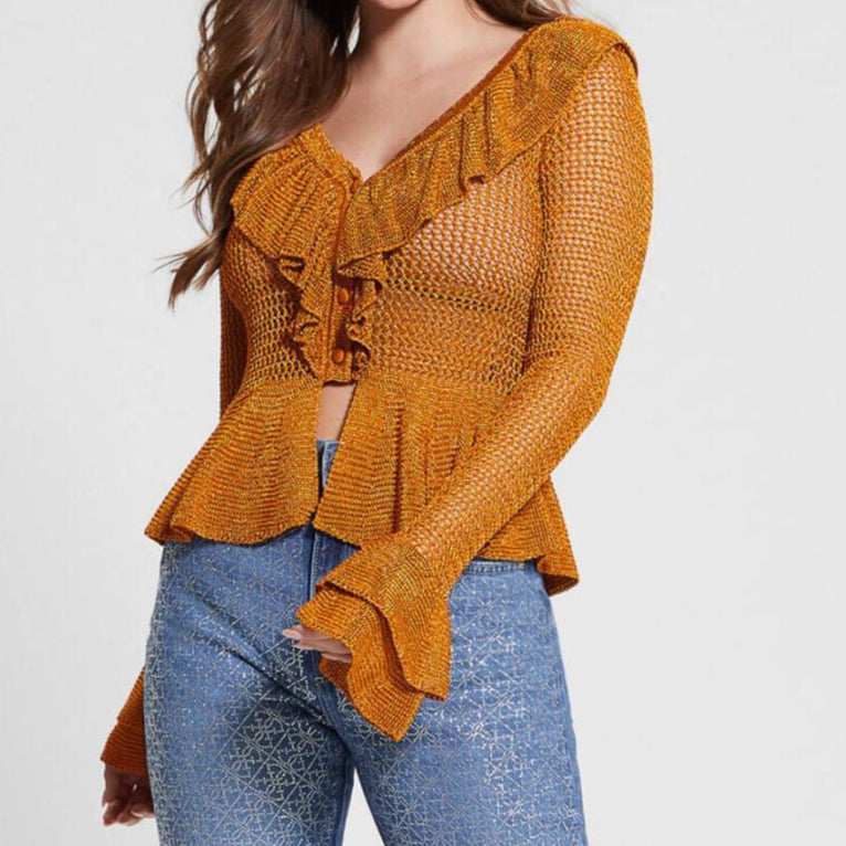 Guess Cardigans Savannah Lurex – Bruin – Dames