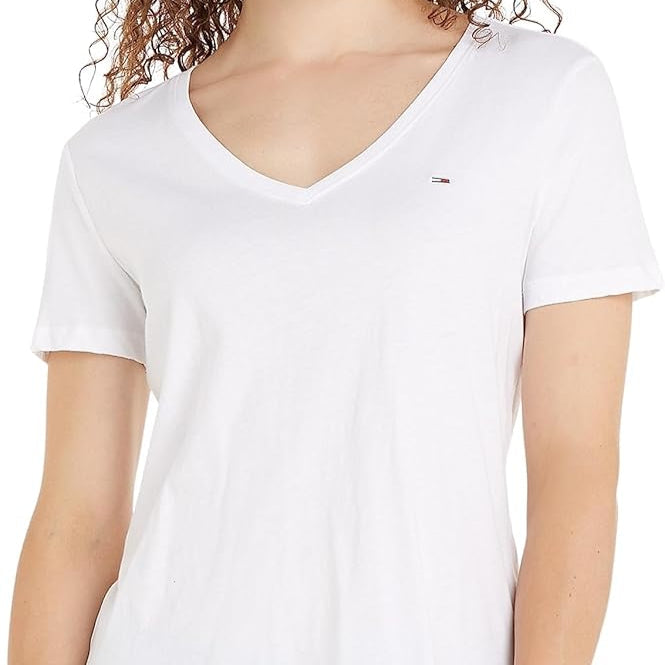 Tommy Jeans Badge T-shirt – Wit – Dames
