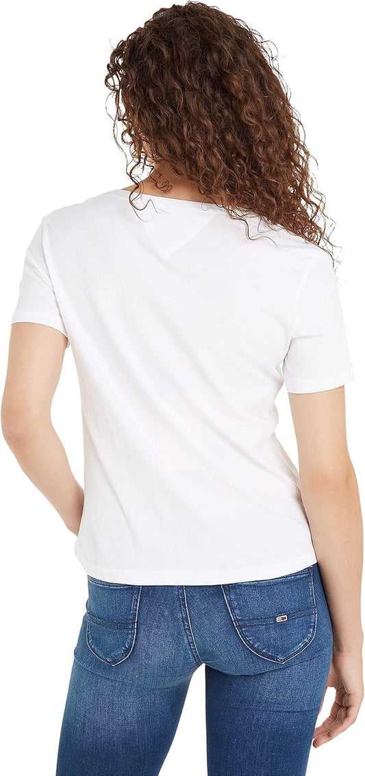 Tommy Jeans Badge T-shirt – Wit – Dames
