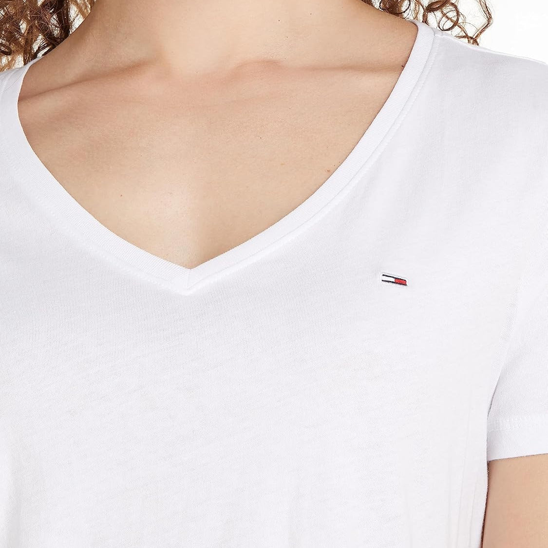 Tommy Jeans Badge T-shirt – Wit – Dames