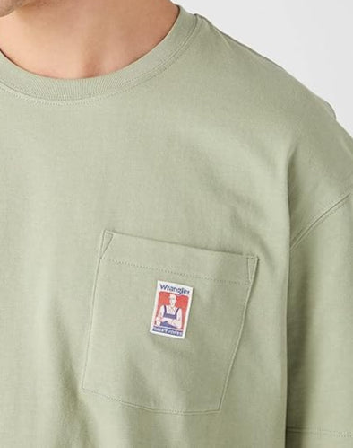 Wrangler Casey Jones T-shirt met borstpatch – Groen – Heren