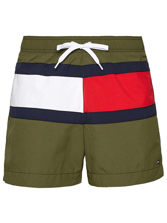 Tommy Hilfiger Zwemshort – Groen/Wit/Rood – Heren
