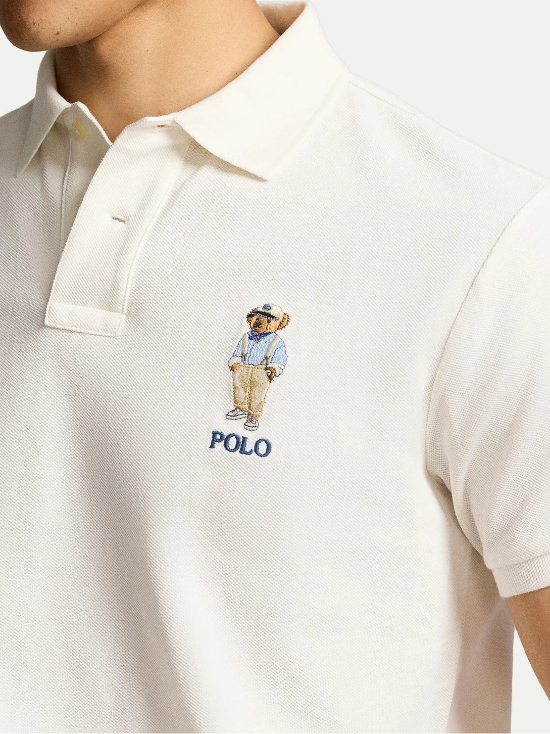Ralph Lauren Bear Poloshirt – Wit – Heren