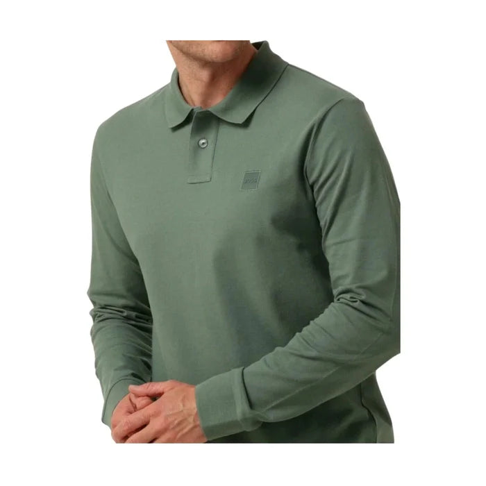 BOSS Poloshirt met lange mouwen – Groen – Heren