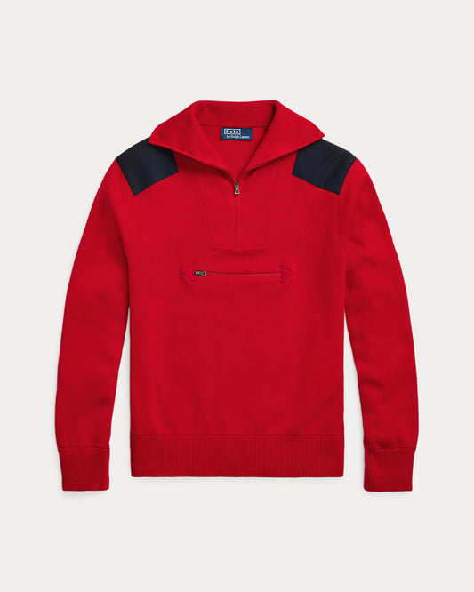 Ralph Lauren Quarter-Zip Jumper Sweater – Red – Men