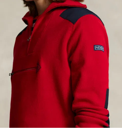 Ralph Lauren Trui met Korte Rits – Rood – Heren