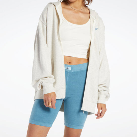 Reebok Classics oversized hoodie met lange rits – Beige – Dames