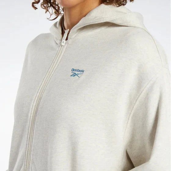 Reebok Classics oversized hoodie met lange rits – Beige – Dames