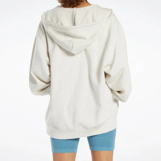 Reebok Classics oversized hoodie met lange rits – Beige – Dames