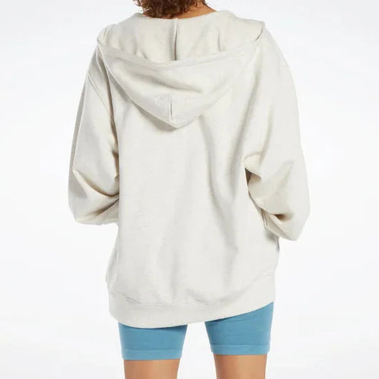 Reebok Classics oversized hoodie met lange rits – Beige – Dames