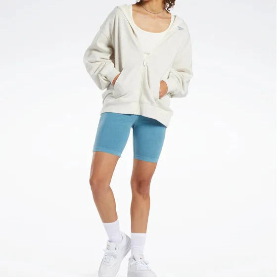 Reebok Classics oversized hoodie met lange rits – Beige – Dames