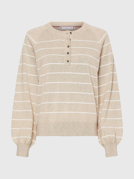 Tommy Hilfiger Crèmekleurige Gestreepte Trui - Beige – Dames