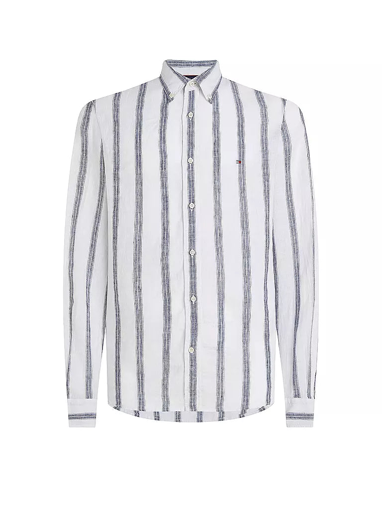 Tommy Hilfiger Gestreept Overhemd – Wit/Grijs – Heren