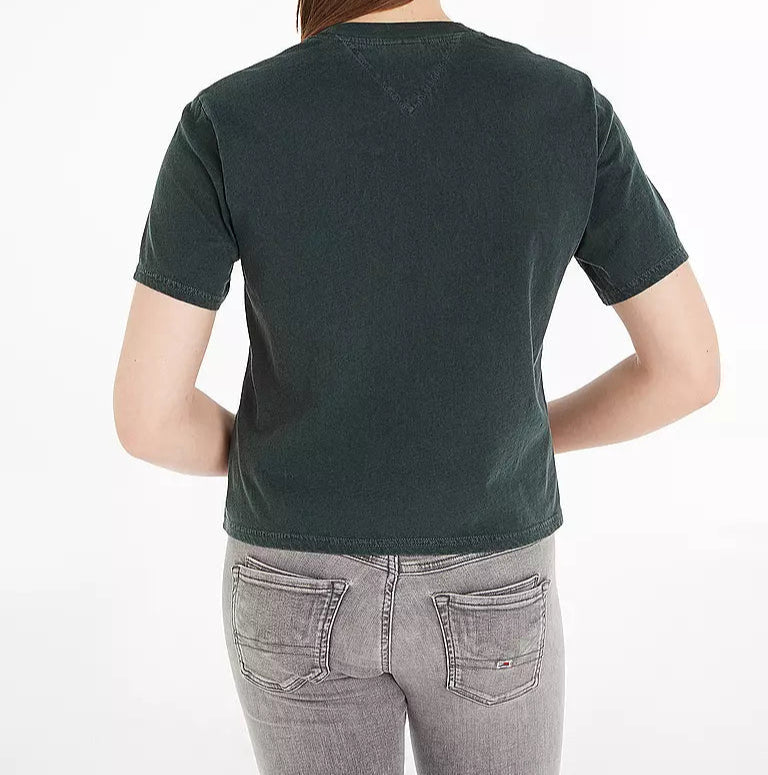Tommy Jeans T-shirt met luipaardprint – Donkergrijs – Dames