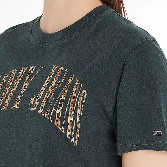 Tommy Jeans T-shirt met luipaardprint – Donkergrijs – Dames