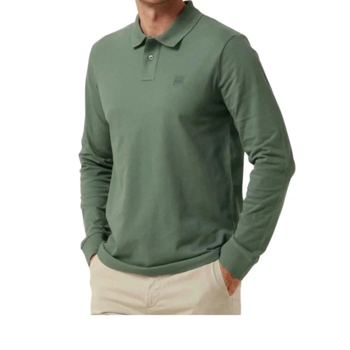 BOSS Poloshirt met lange mouwen – Groen – Heren